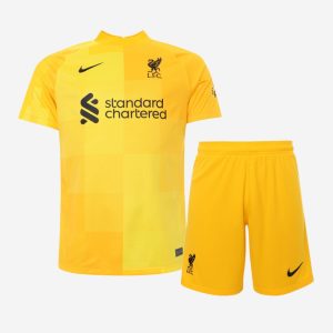 Kids Liverpool 21/22 Away Goalkeeper Jersey and Short Kit